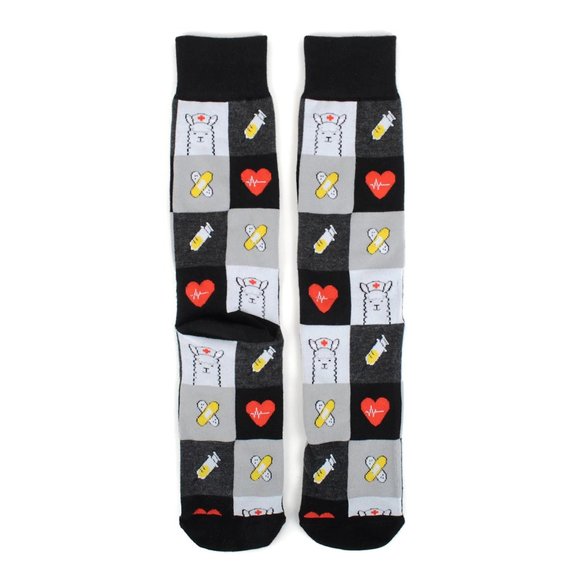 Health Care Heroes Nurse Llama Novelty Socks S/M - Picture 5 of 10